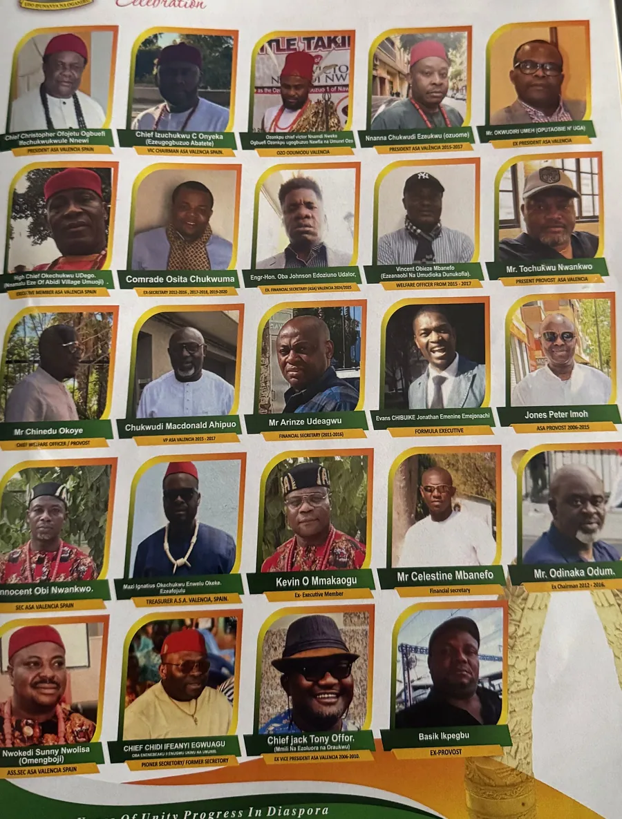 Mosaico de retratos del Comité Ejecutivo de ASA Valencia publicado en la revista