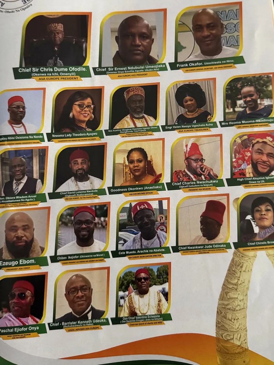 Mosaico de retratos del comité ejecutivo de ASA Europe